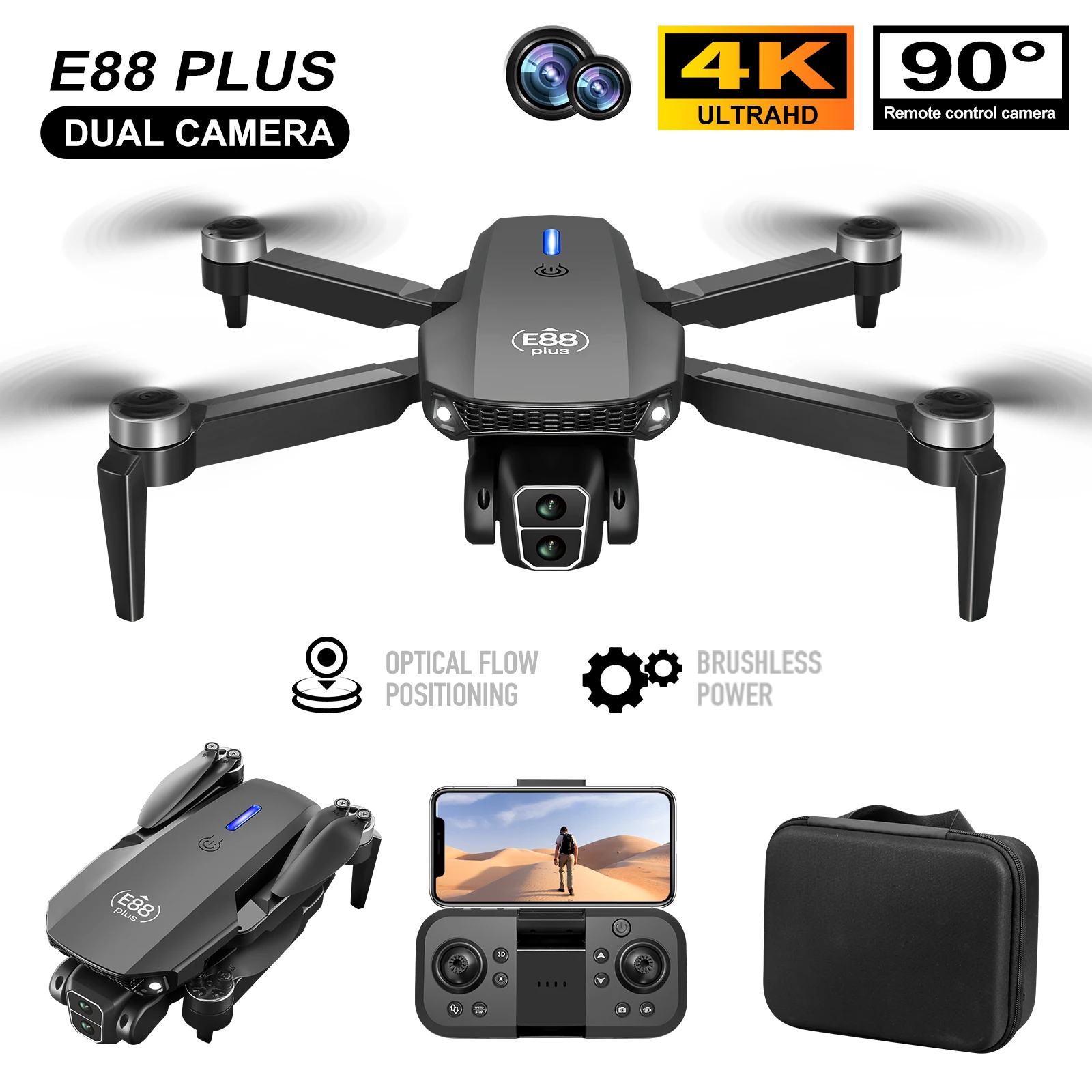 New E88 Plus Quadcopter Drone: - Drone Lidar recension och pris